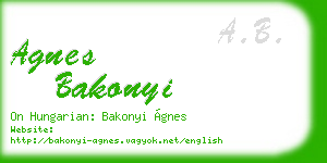 agnes bakonyi business card
