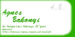 agnes bakonyi business card